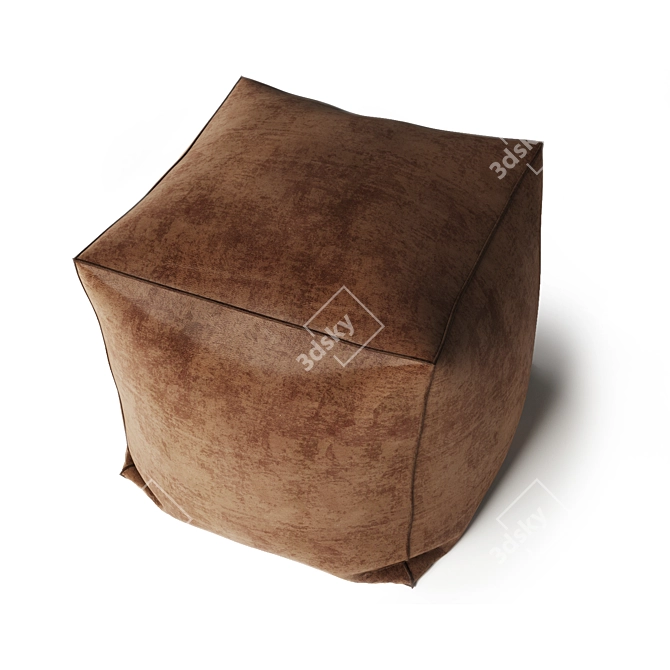 Elegant Leather Ottoman 3D model image 1