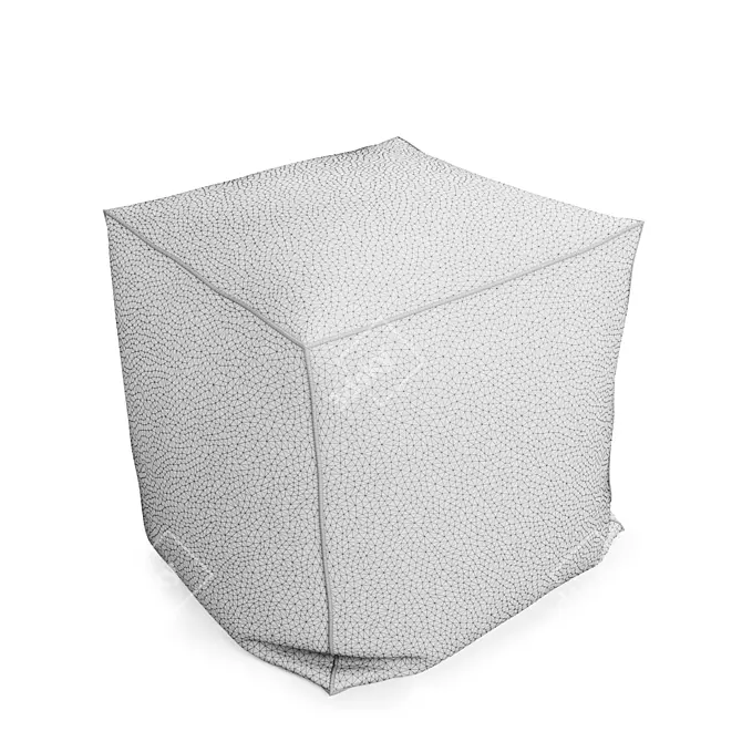 Elegant Leather Ottoman 3D model image 3