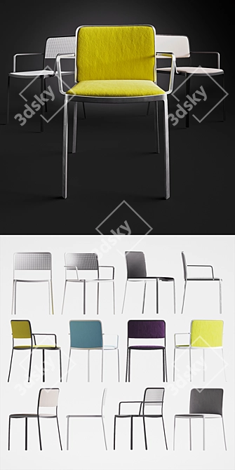 Kartell Audrey Chairs: Modern Polygonal Design 3D model image 2