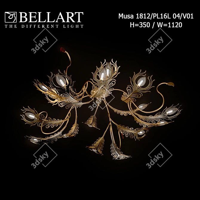 Title: Elegant Bellart Musa Pendant Light 3D model image 1
