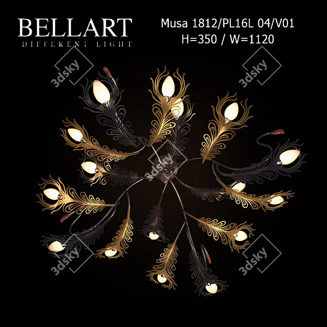 Title: Elegant Bellart Musa Pendant Light 3D model image 2