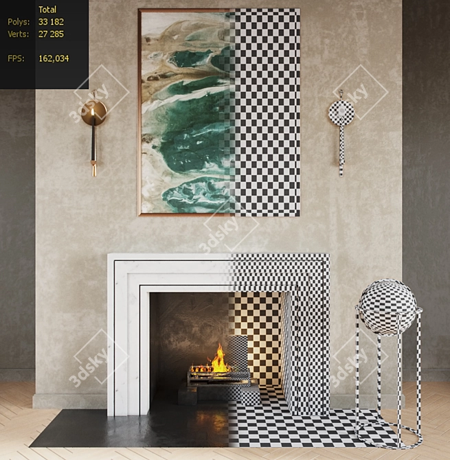 Title: Chesney's Ealing Fireplace - Stylish Décor for Your Home 3D model image 3