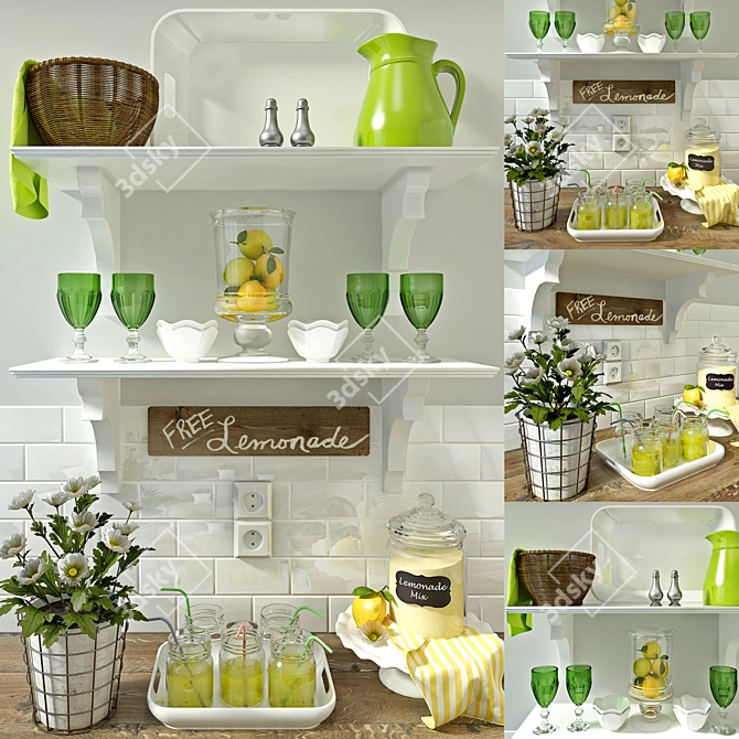 Kitchen Decor Set: Add Style to Your Culinary Space! 3D model image 1