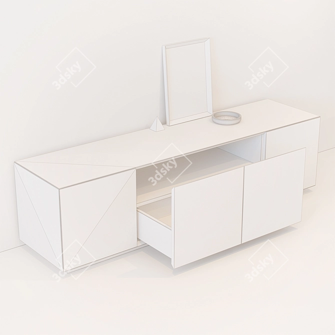 Modern Wood Chest of Drawers 3D model image 3