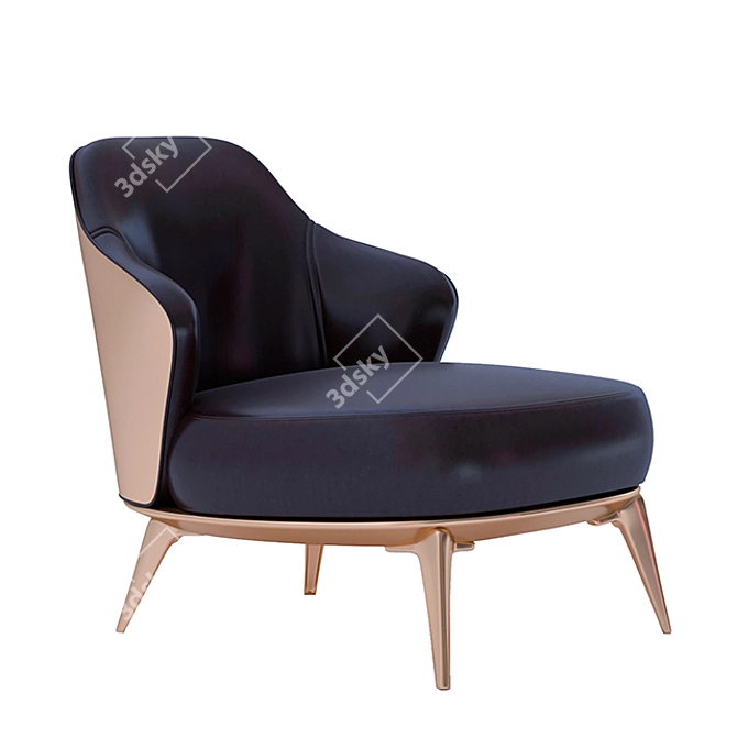 Modern Leslie Armchair: Sleek and Stylish 3D model image 1