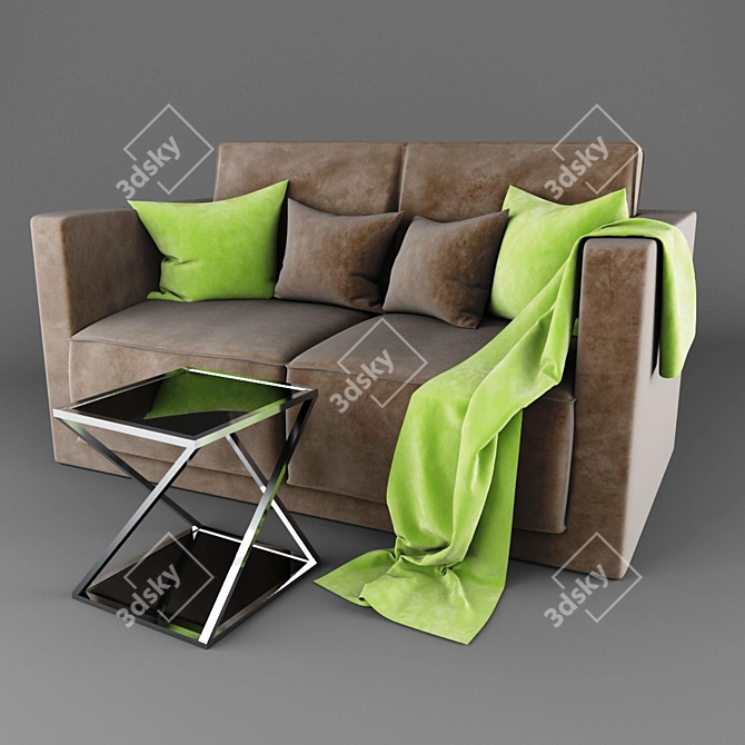 Modern Elegant Sofa: Stylish, Comfy, and Chic 3D model image 1