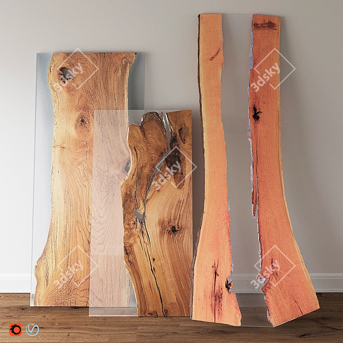 Glass-Infused Wood Slabs 3D model image 1