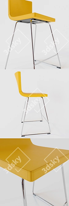 Bernhard Chrome Bar Chair: Stylish and Functional 3D model image 2