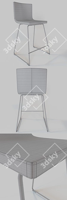 Bernhard Chrome Bar Chair: Stylish and Functional 3D model image 3