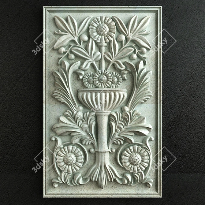 Elegant Carve Decor 002 3D model image 1