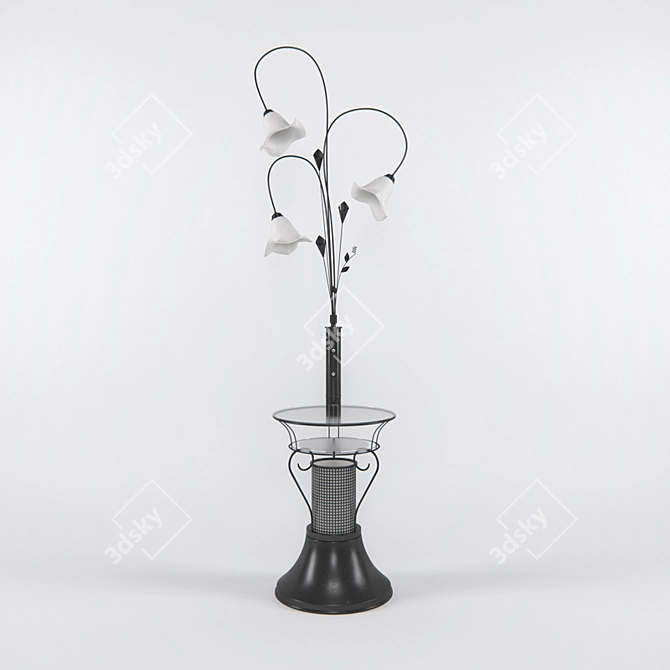 Elegant Glass Table Floor Lamp 3D model image 1