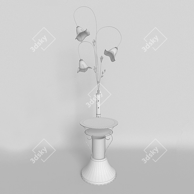 Elegant Glass Table Floor Lamp 3D model image 3