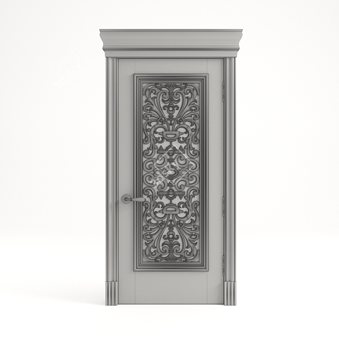 Carved Classical Door 3D model image 3