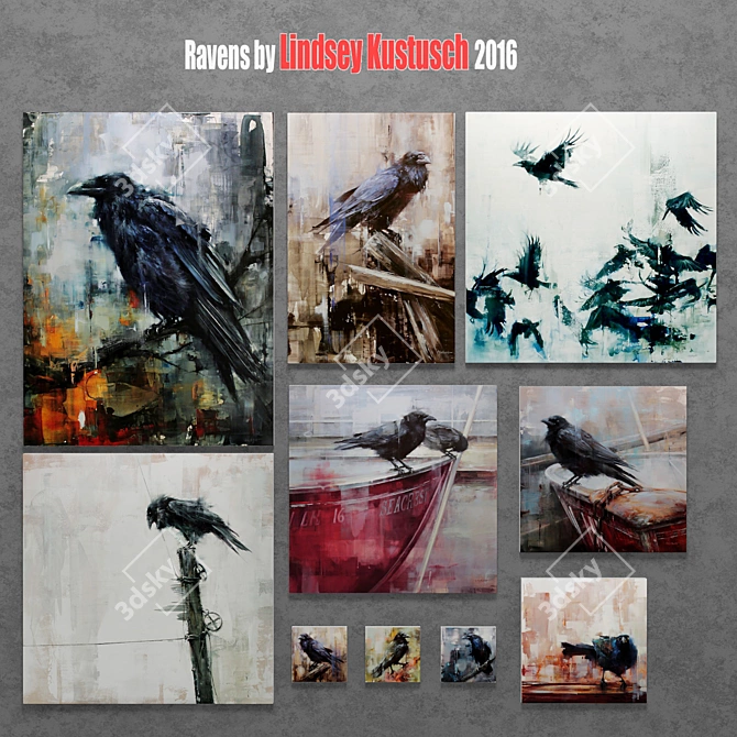 Ravens & Wildlife Art Collection 3D model image 1