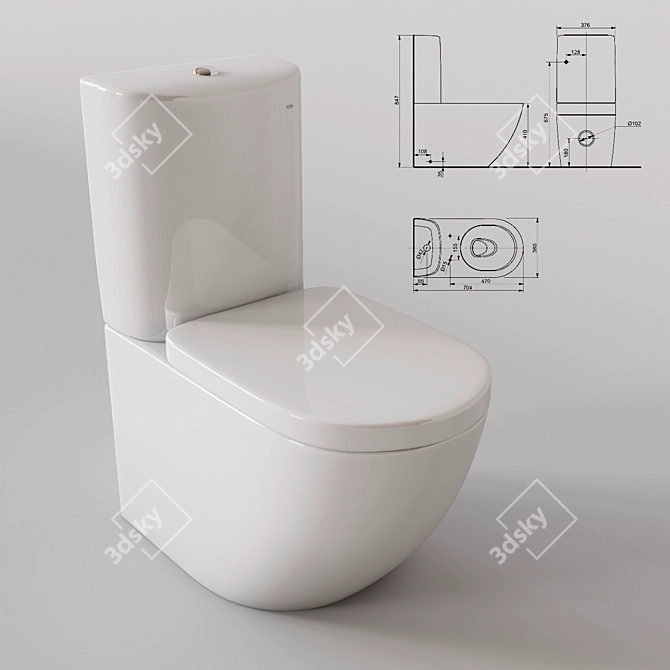 TOTO NC Series Floor Toilet 3D model image 1