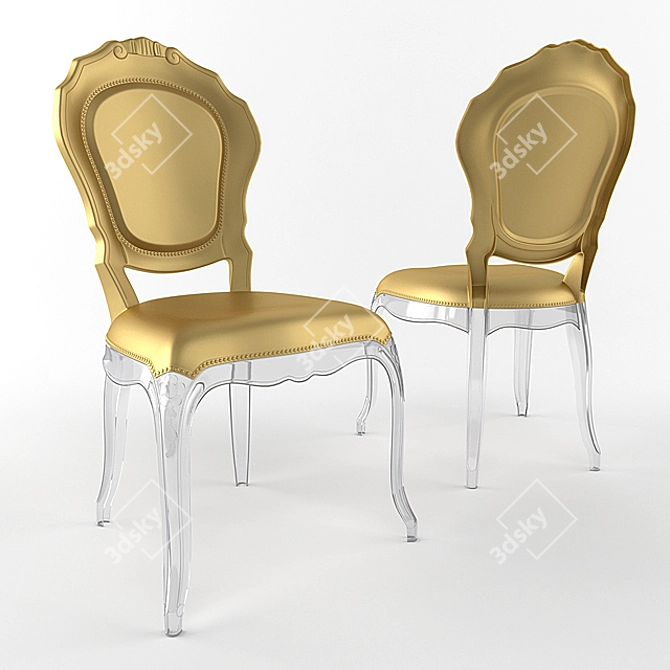 Elegant Belle Epoque Chair: Timeless Beauty! 3D model image 1