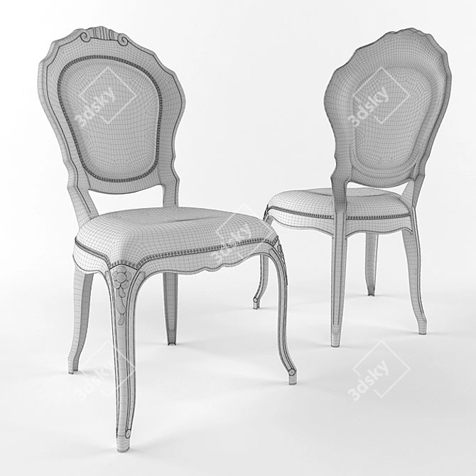 Elegant Belle Epoque Chair: Timeless Beauty! 3D model image 3