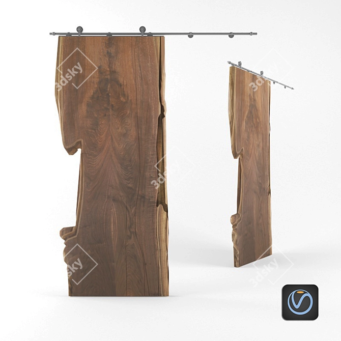 Title: Wood Slab Door 3D model image 1