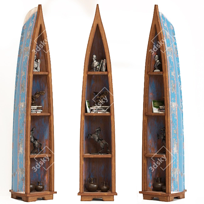 Nautical Charm: Kare Boat Trip Bookcase 3D model image 1