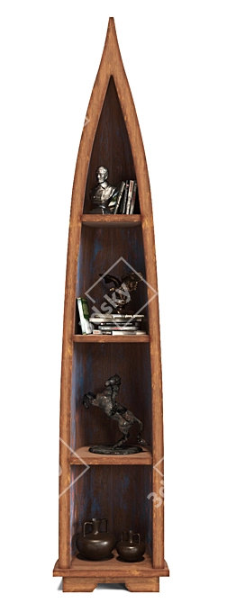 Nautical Charm: Kare Boat Trip Bookcase 3D model image 2