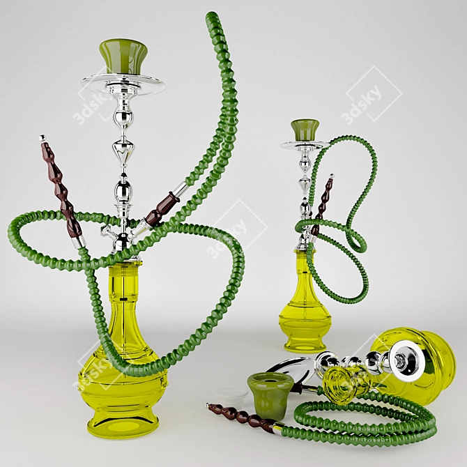 Traditional Hookah Set 3D model image 1