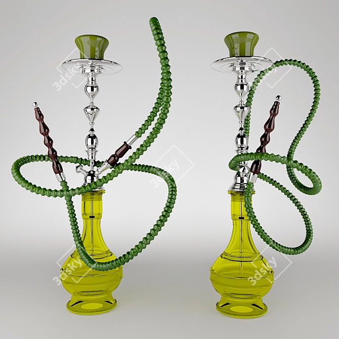 Traditional Hookah Set 3D model image 2