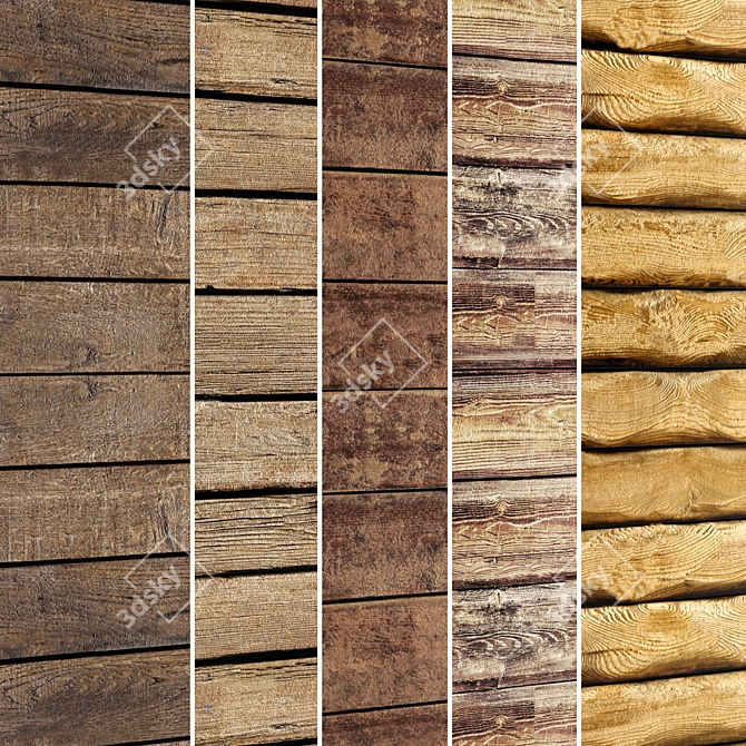 Wooden Panel Collection 3D model image 1