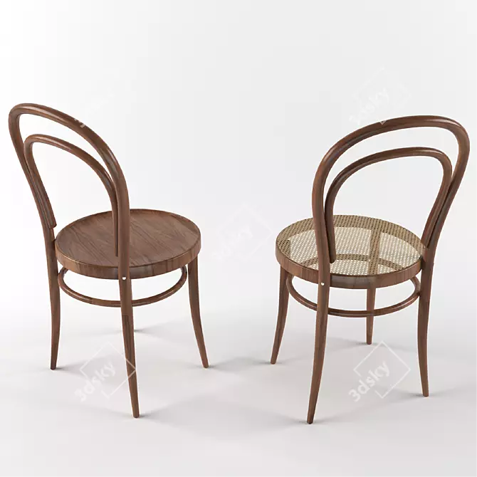 Elegant Thonet Chair Revamped 3D model image 2