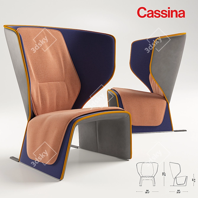 Modern Cassina 570 Gender Swivel Chair 3D model image 1