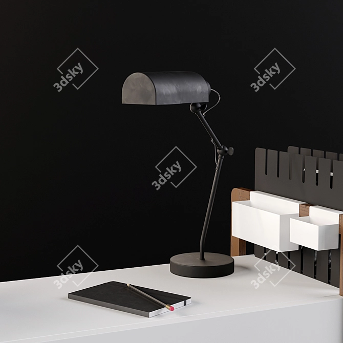 Sleek Desk Organization Set 3D model image 2