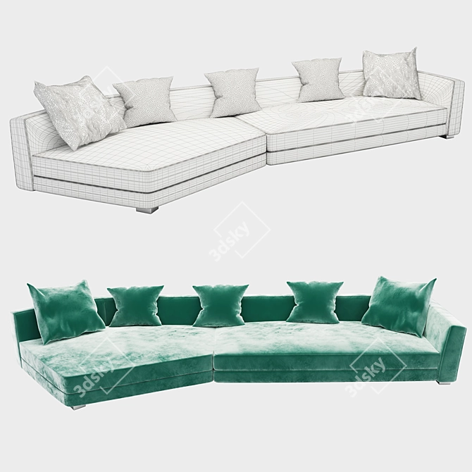 3D Architectural Sofa Model 3D model image 3