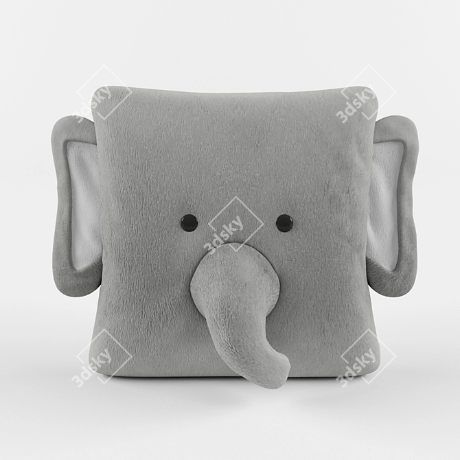 Cuddly Henry Elephant Plush Pillow 3D model image 1