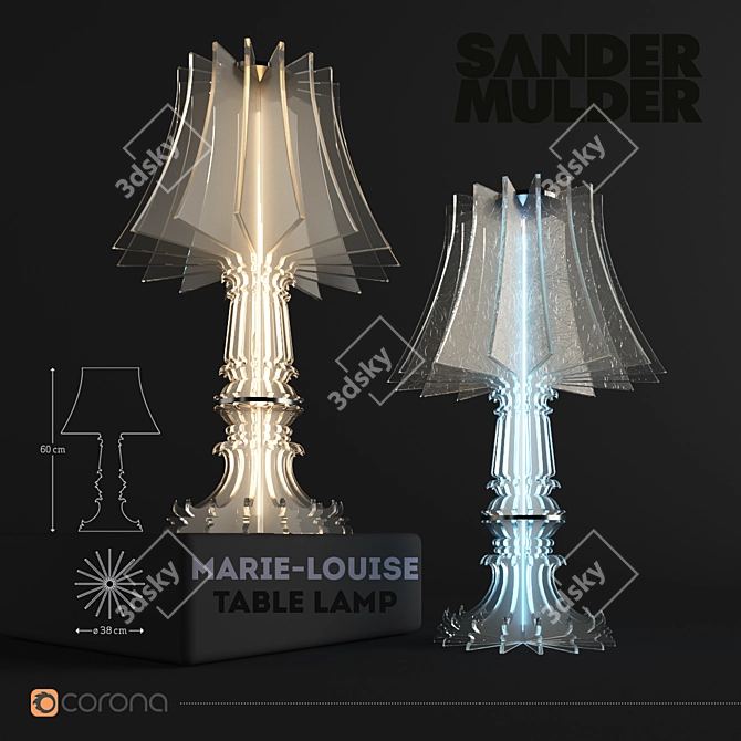 Elegant Acrylic Table Lamp 3D model image 1