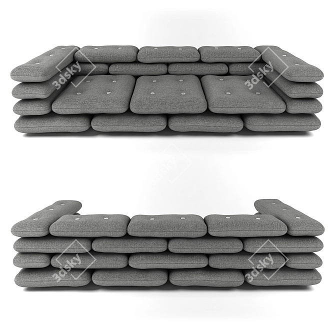 Modern Brick Sofa: Versatile Style 3D model image 2