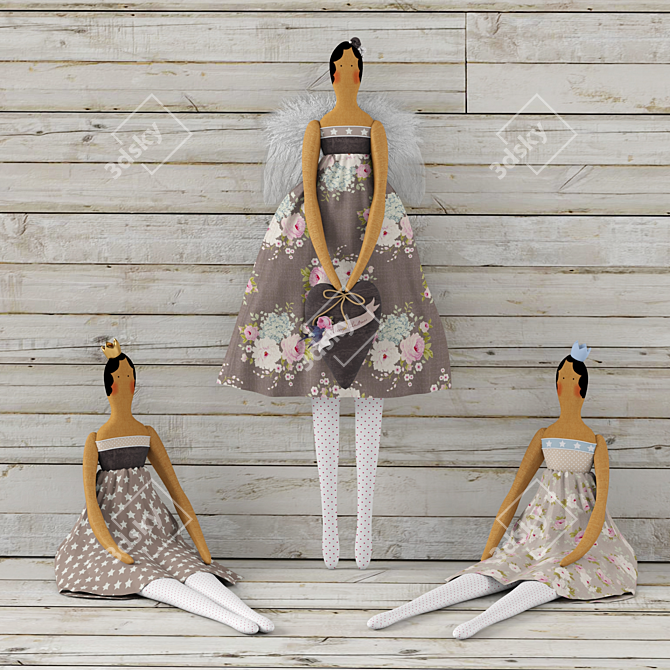 Tilde Princess & Angel Dolls - 51cm Heights 3D model image 2