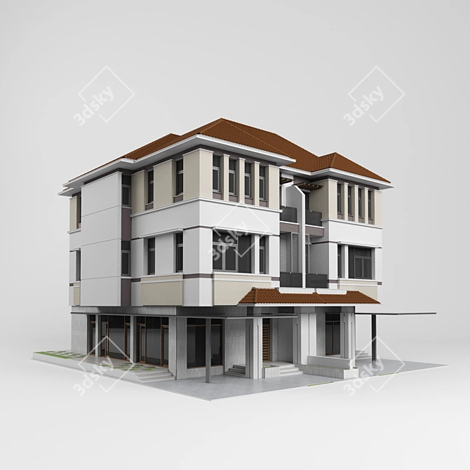 Modern Villa Twin 3D model image 2