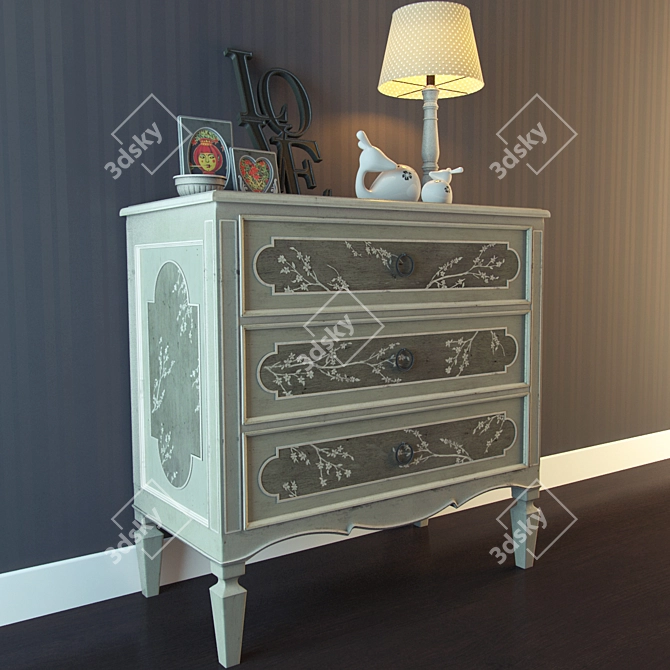 Drexel Miller Hall Chest: Timeless Elegance 3D model image 2