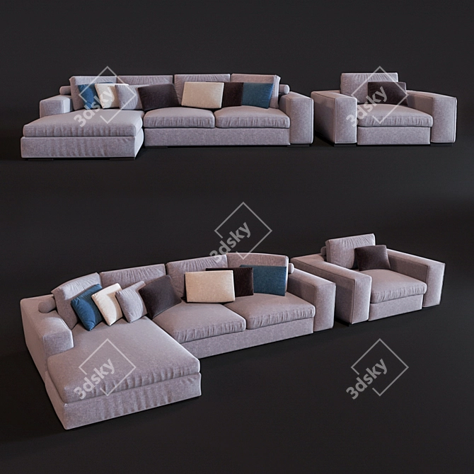 Relax Factory: Gordon Sofa & Armchair 3D model image 1