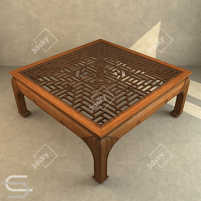 Elegant Chinese Dining Table 3D model image 1