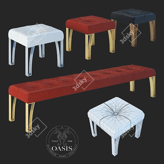 OASIS PANCHETTA DAPHNE: Versatile Luxury Ottoman 3D model image 1