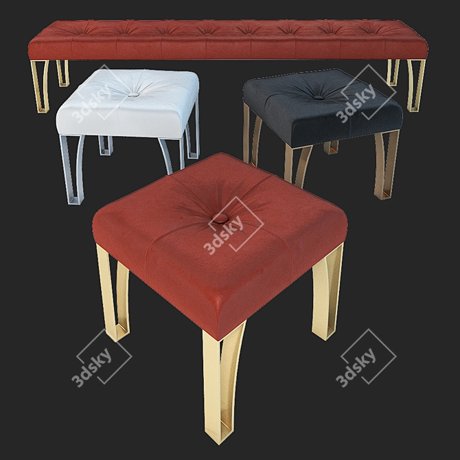 OASIS PANCHETTA DAPHNE: Versatile Luxury Ottoman 3D model image 2