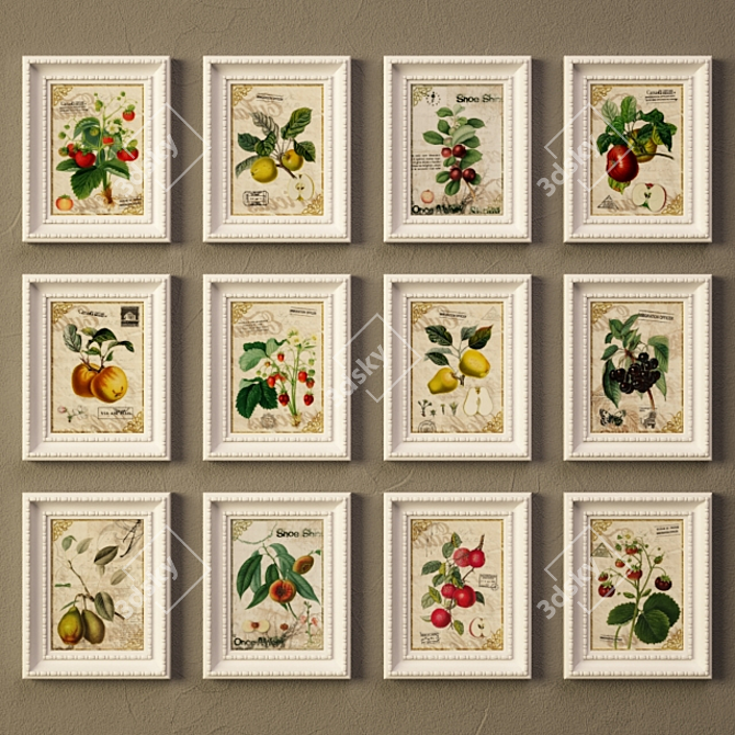 Botanique Frames: Berry & Fruit Pictures 3D model image 1