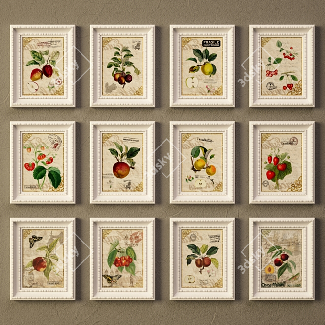 Botanique Frames: Berry & Fruit Pictures 3D model image 2