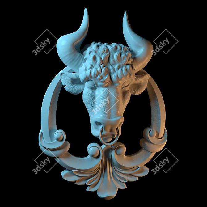 Bull Sculpture: CNC-Ready Design 3D model image 1