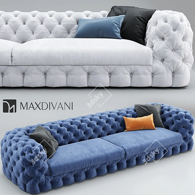 Elegant AUTOGRAFO Tufted Sofa 3D model image 1