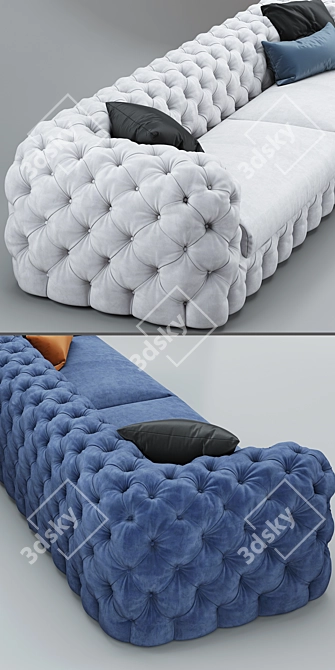 Elegant AUTOGRAFO Tufted Sofa 3D model image 2