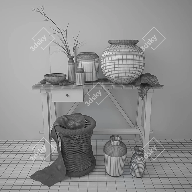 Rustic Country Decor Set 3D model image 2