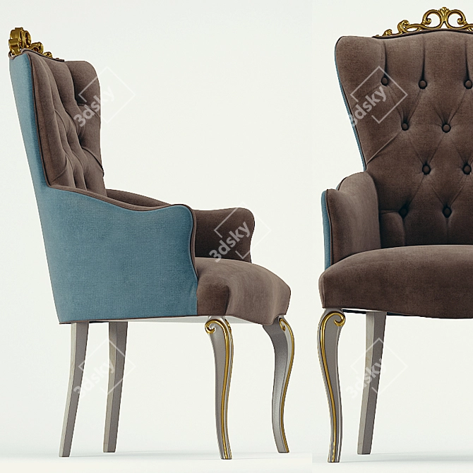 Elegant Carpanese Chair & Armchair 3D model image 2