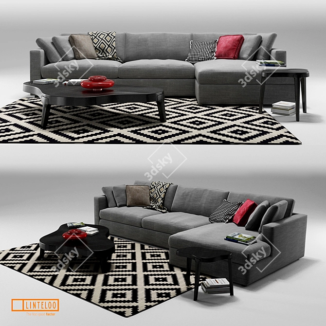 Modern Linteloo Fabio Corner Sofa 3D model image 1