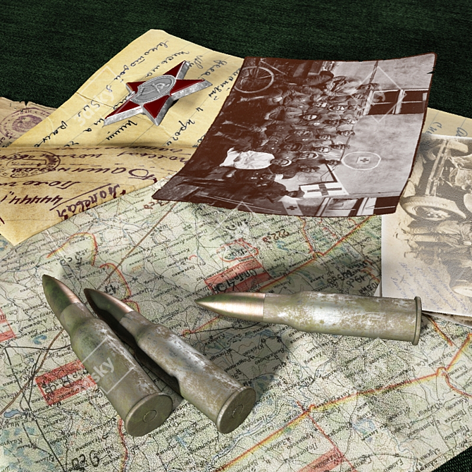 Title: Frontline Memoirs: Letters & Photos 3D model image 3